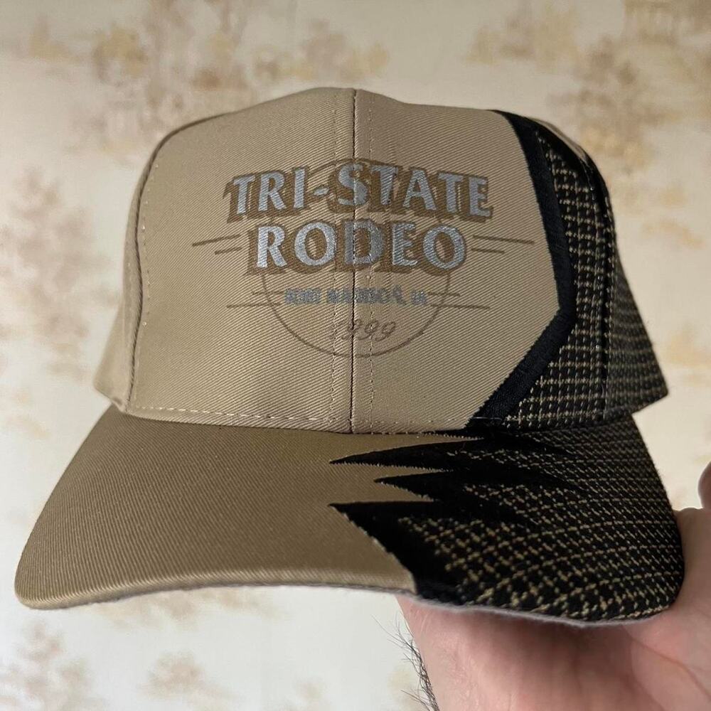 1999 Tri-State Rodeo Hat | Tan Shockwave Strapback | OSFA